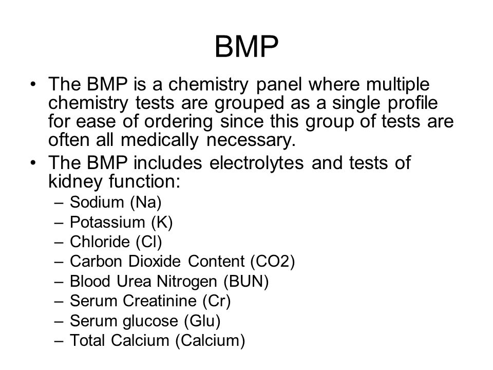 Basic Metabolic Panel Chart