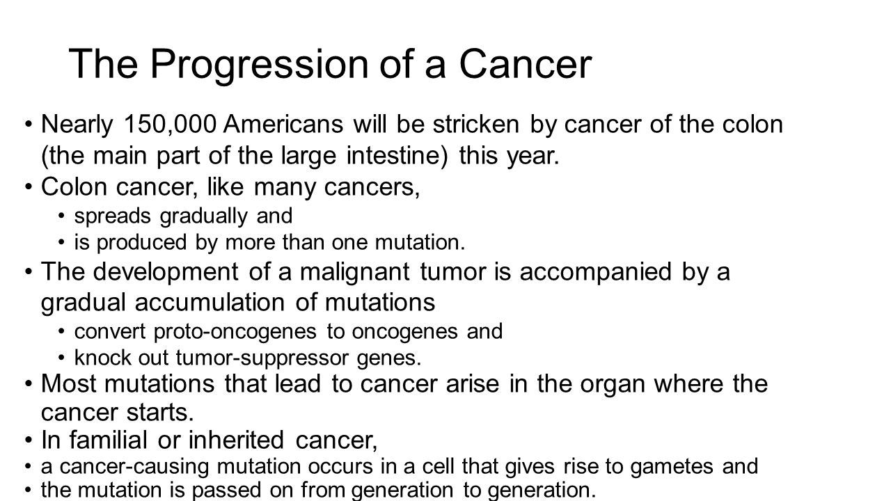 The Progression of a Cancer