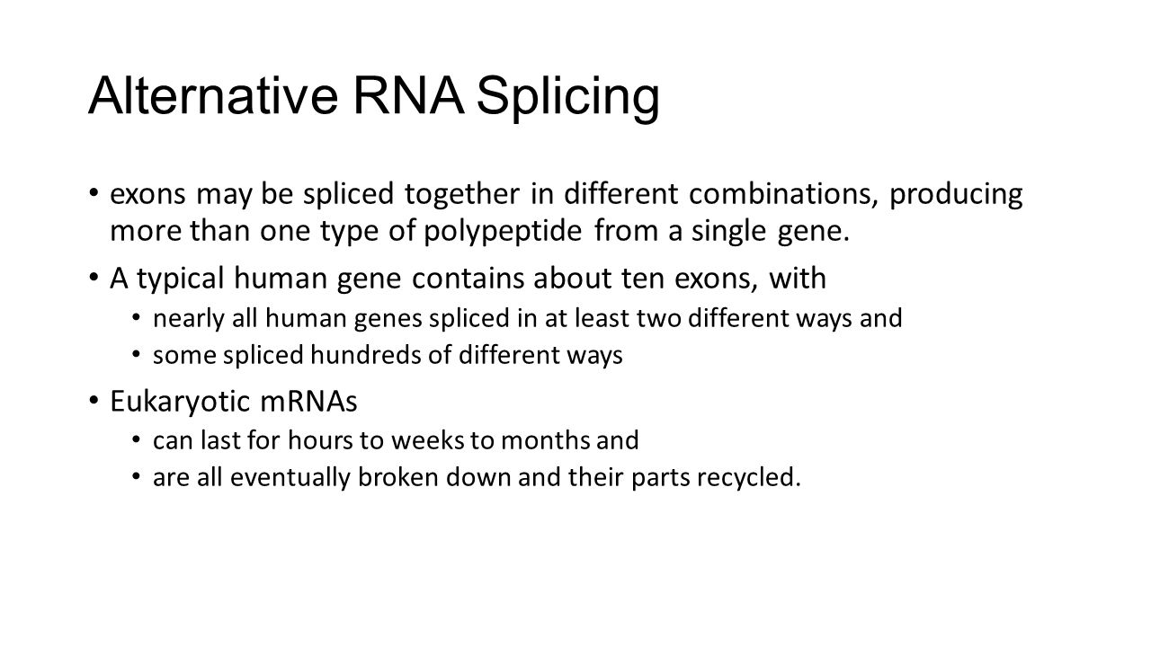 Alternative RNA Splicing