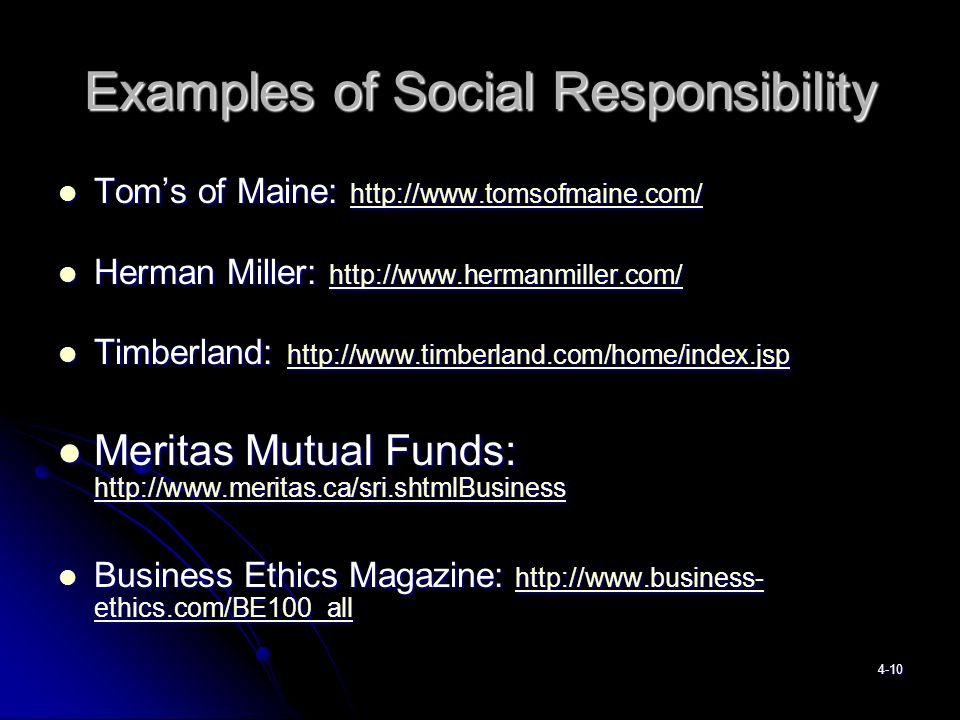 Examples of Social Responsibility