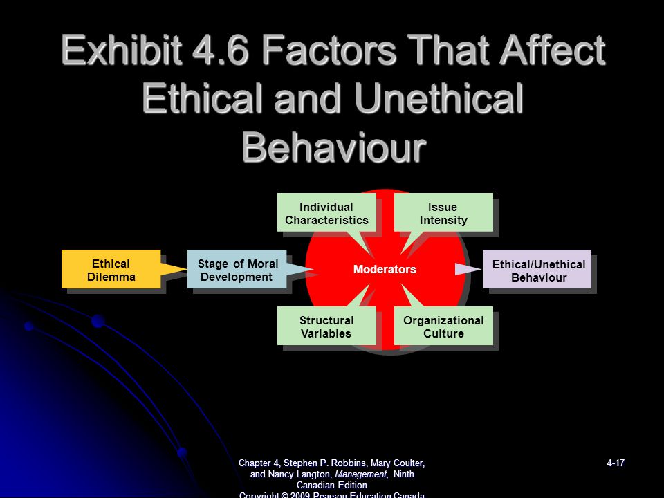 Exhibit 4.6 Factors That Affect Ethical and Unethical Behaviour
