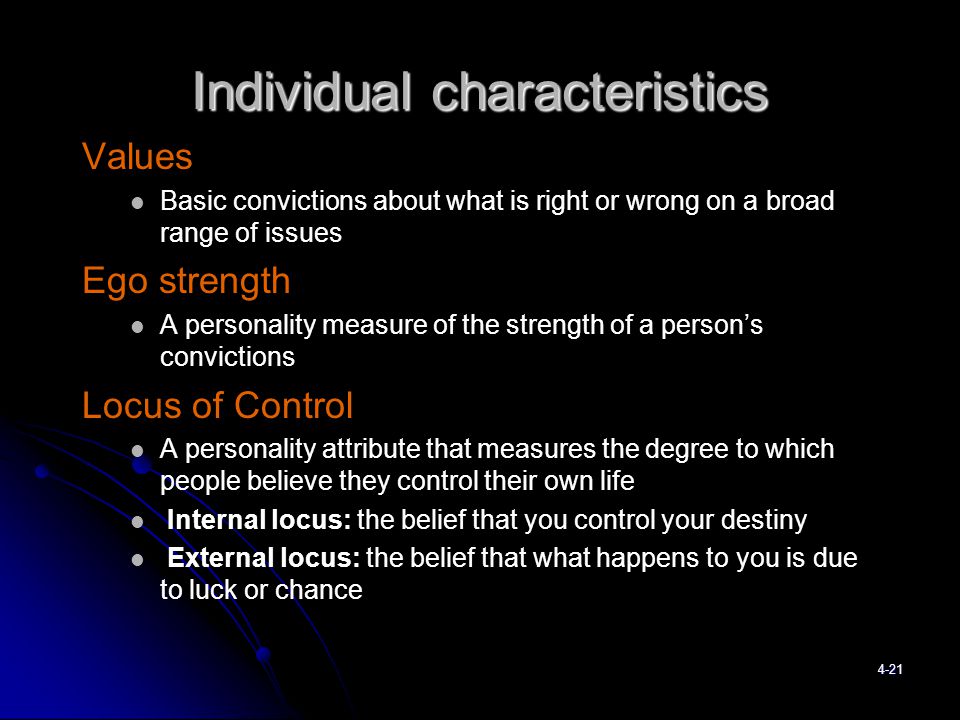 Individual characteristics