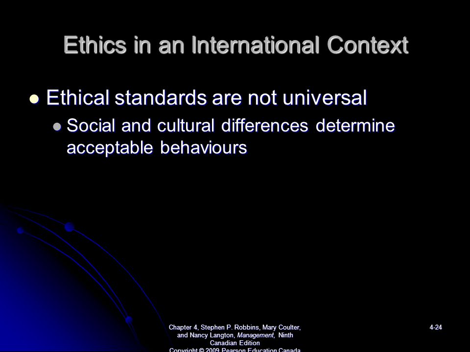 Ethics in an International Context