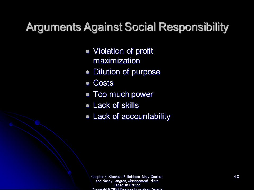 Arguments Against Social Responsibility