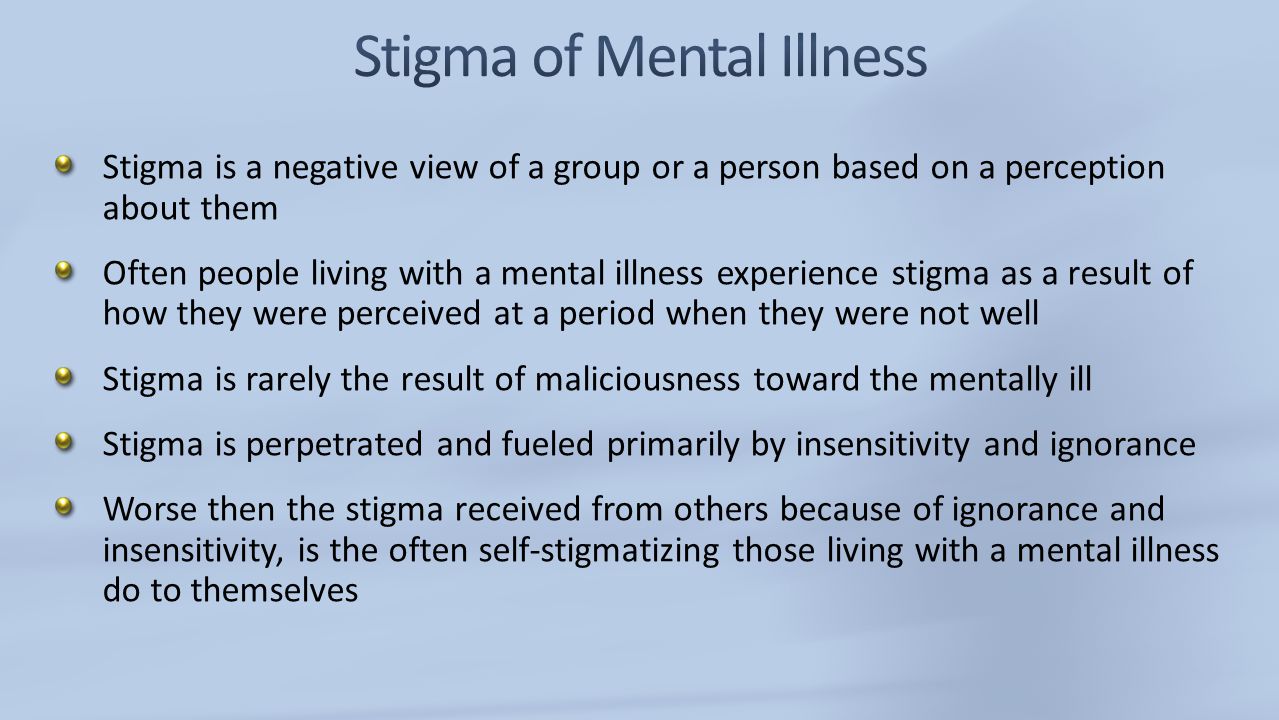 Illness mental stigma negative of Mental health