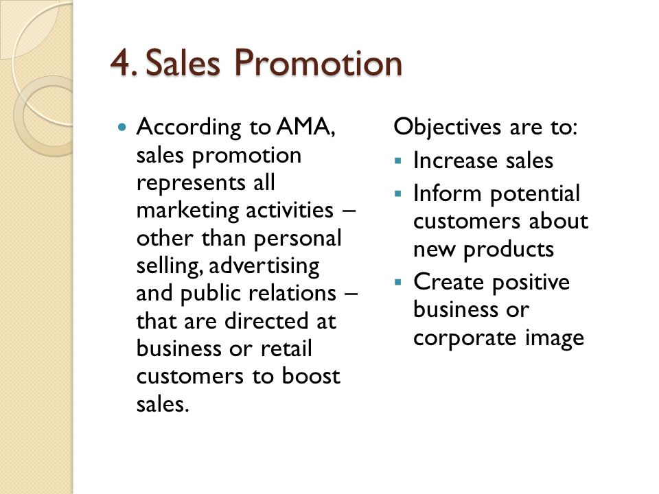 4. Sales Promotion