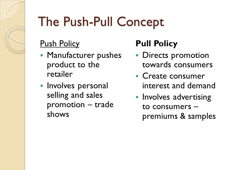 The Push-Pull Concept Push Policy