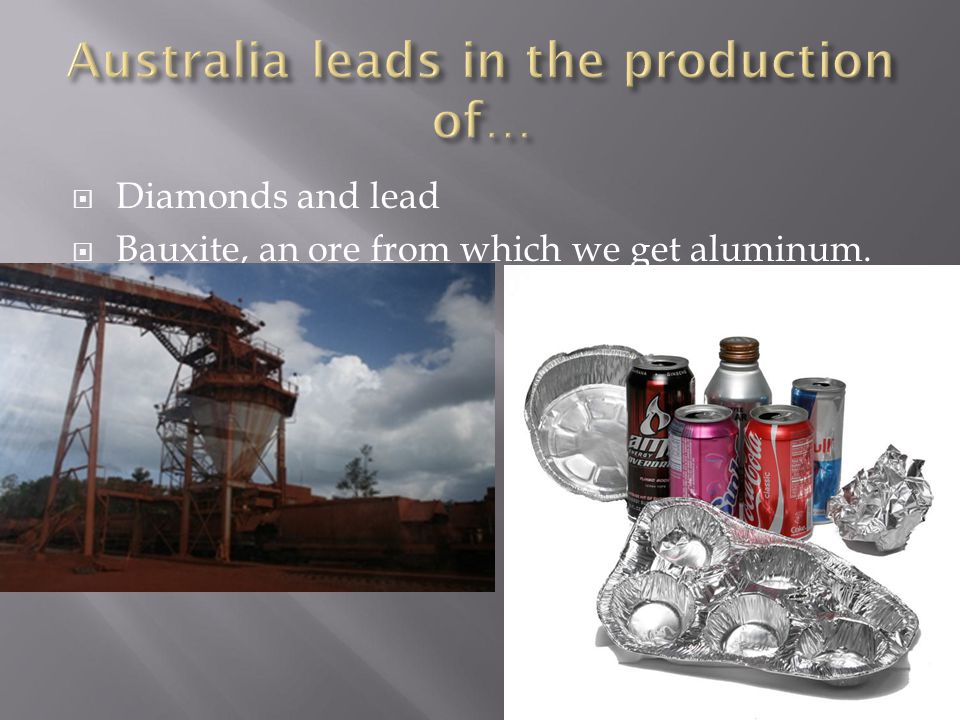 Australia leads in the production of…