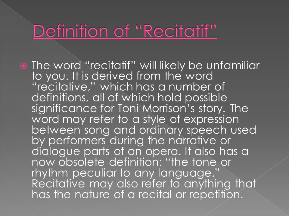 define recitatif