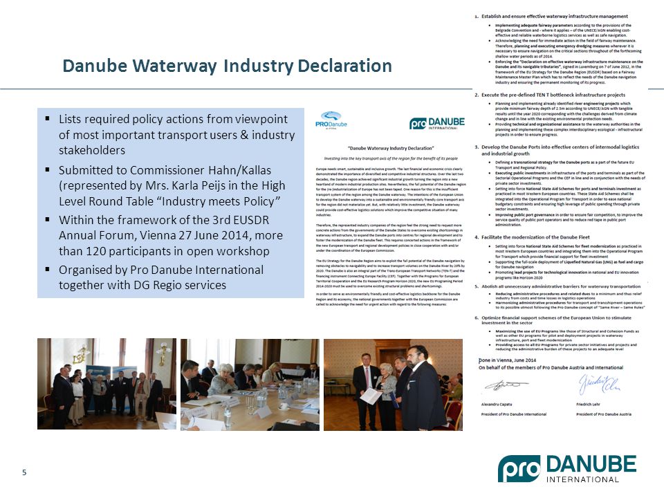 Danube Waterway Industry Declaration