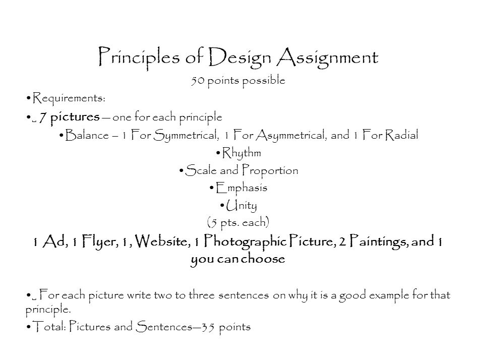 Principles of Design Assignment