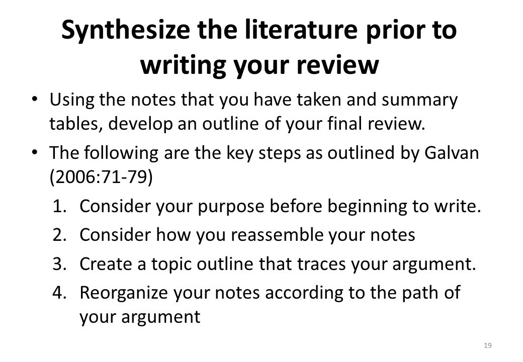 steps to write a literature review