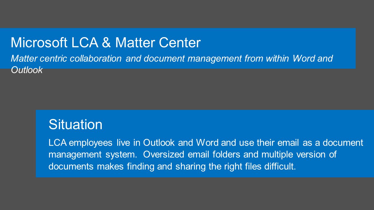Microsoft LCA & Matter Center