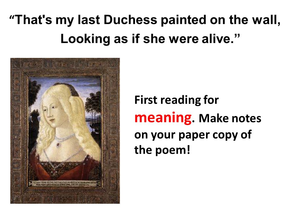 my last duchess poem meaning