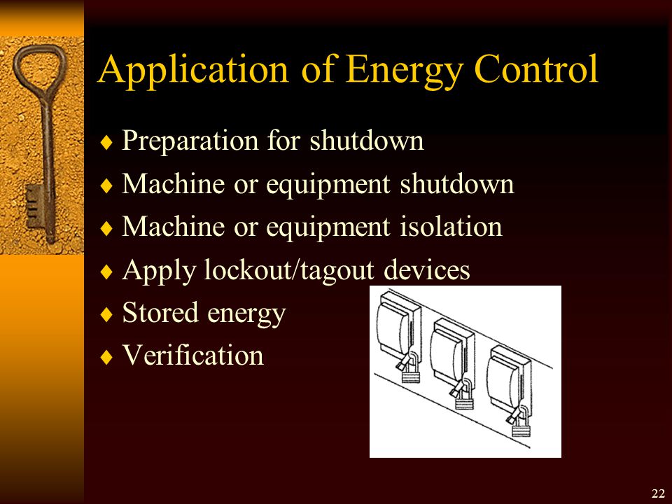 Application of Energy Control