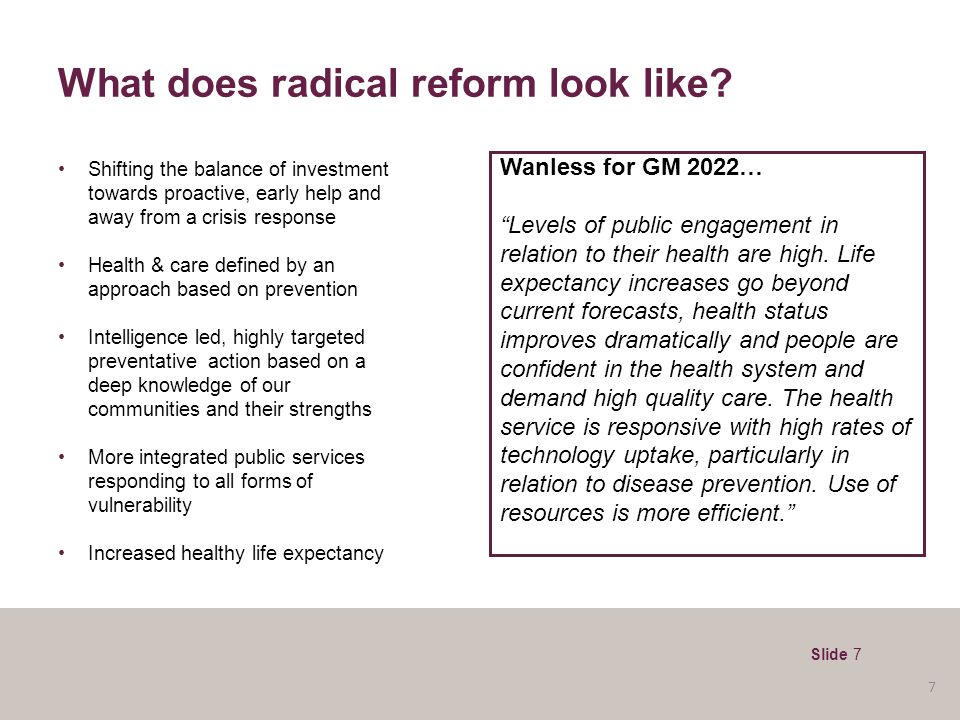 What does radical reform look like