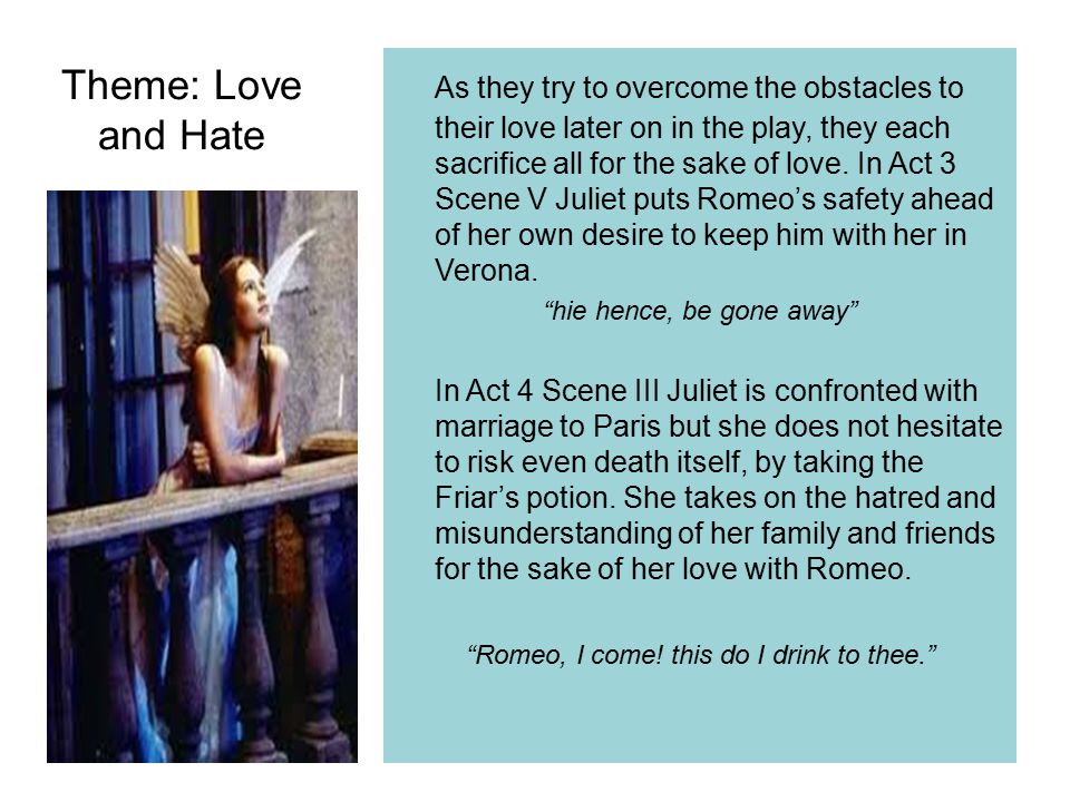 themes of love and hate in romeo and juliet