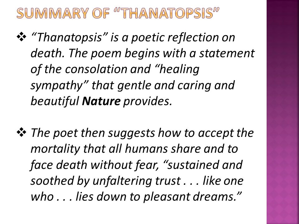 thanatopsis meaning