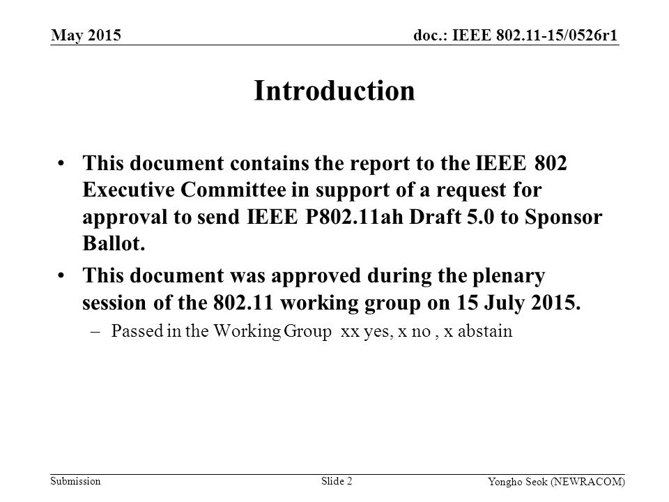 February 2015 doc.: IEEE /0287r0. May Introduction.