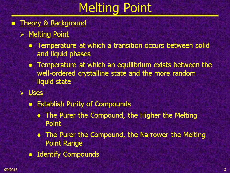 melting point and purity