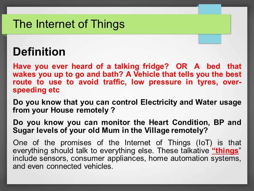 global benefits: internet of things - ppt download