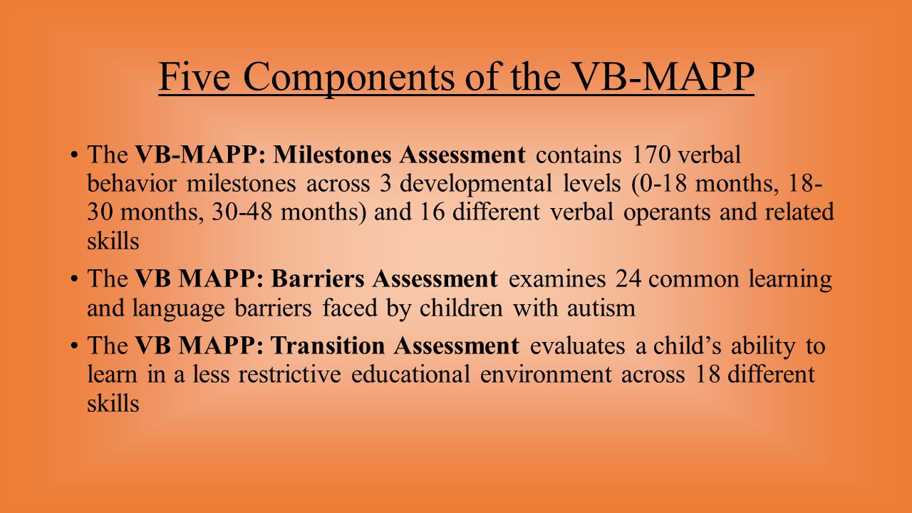 Five Components of the VB-MAPP