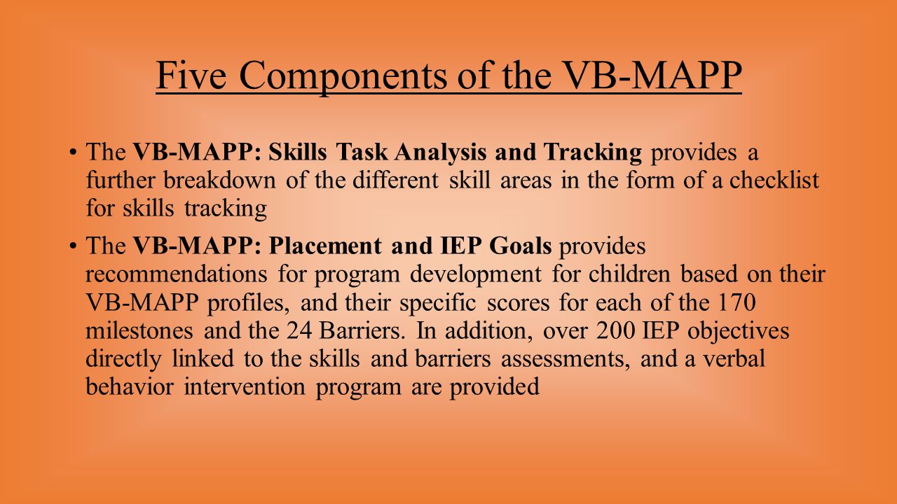 Five Components of the VB-MAPP