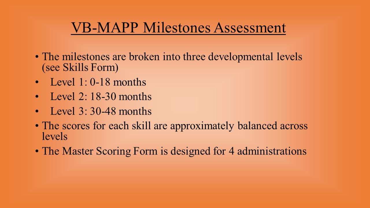 VB-MAPP Milestones Assessment