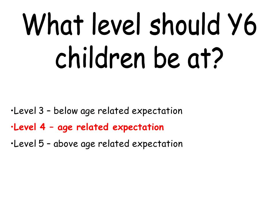 What level should Y6 children be at