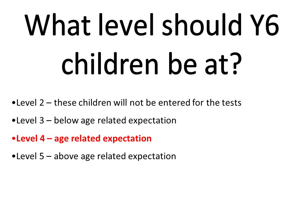 What level should Y6 children be at