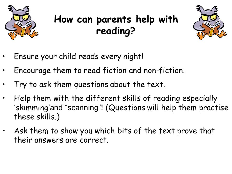 How can parents help with reading