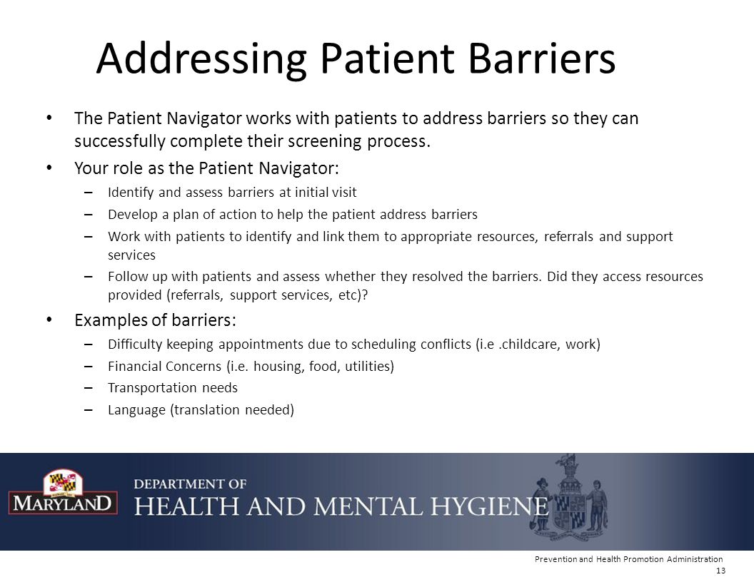 Addressing Patient Barriers