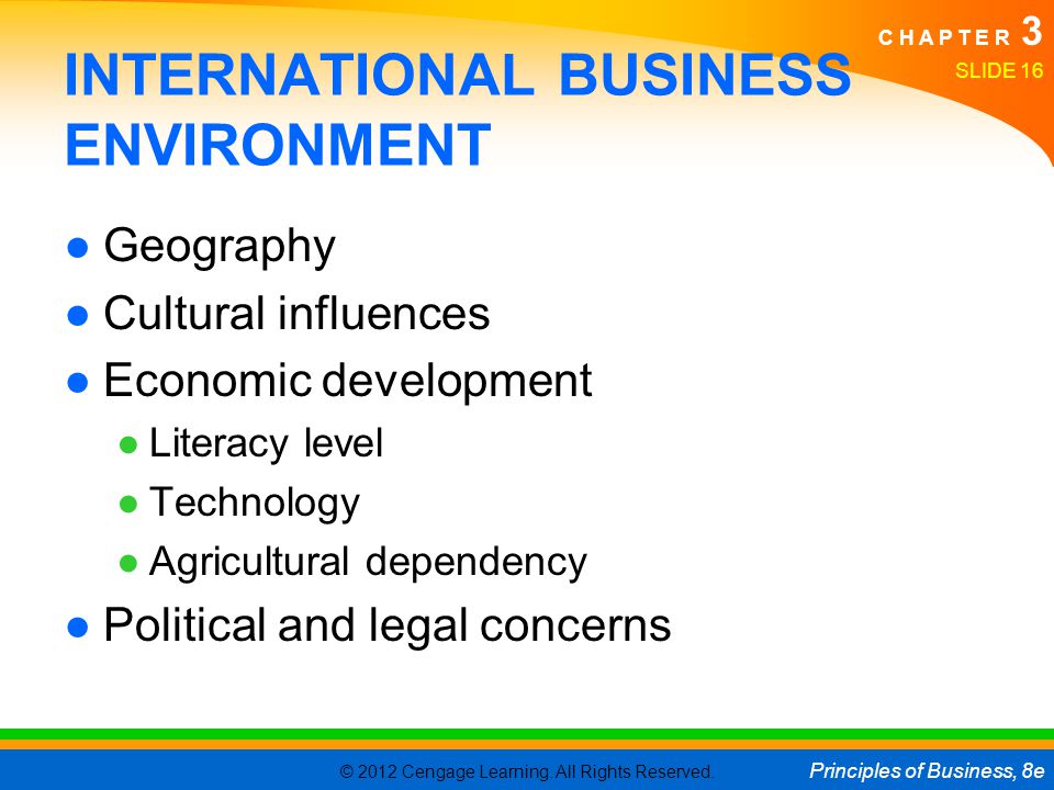 INTERNATIONAL BUSINESS ENVIRONMENT