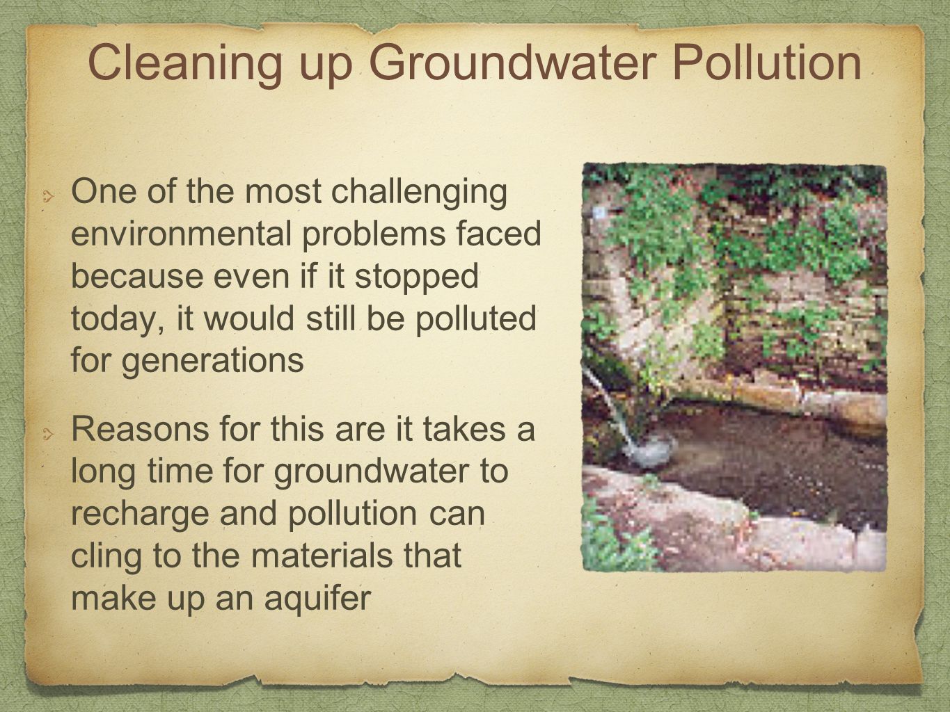 Cleaning up Groundwater Pollution