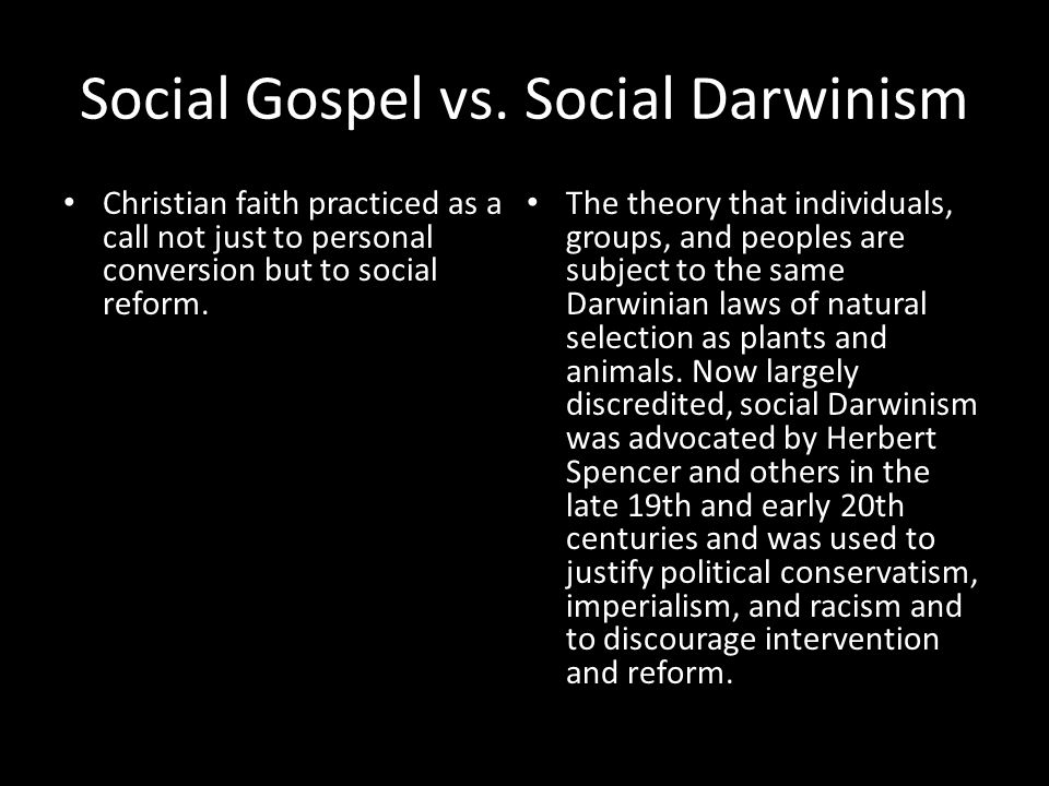 social darwinism vs social gospel