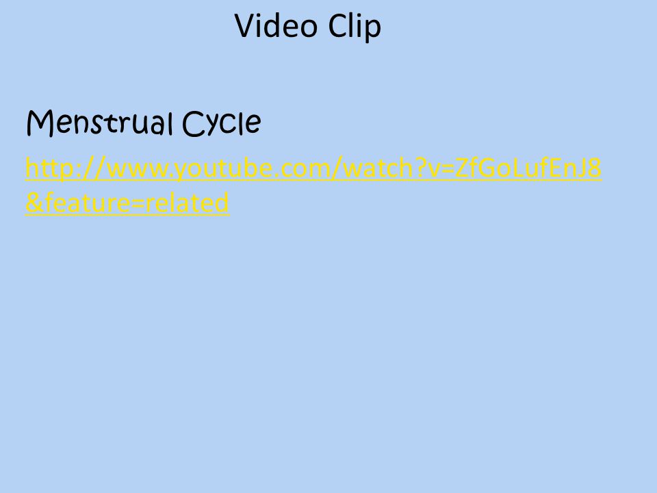 Video Clip Menstrual Cycle