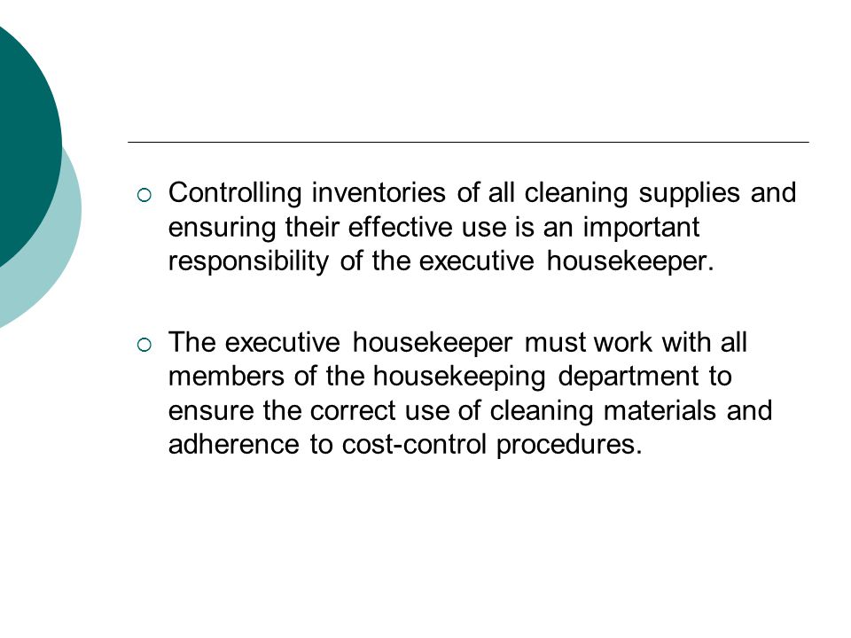 housekeeping supplies and materials
