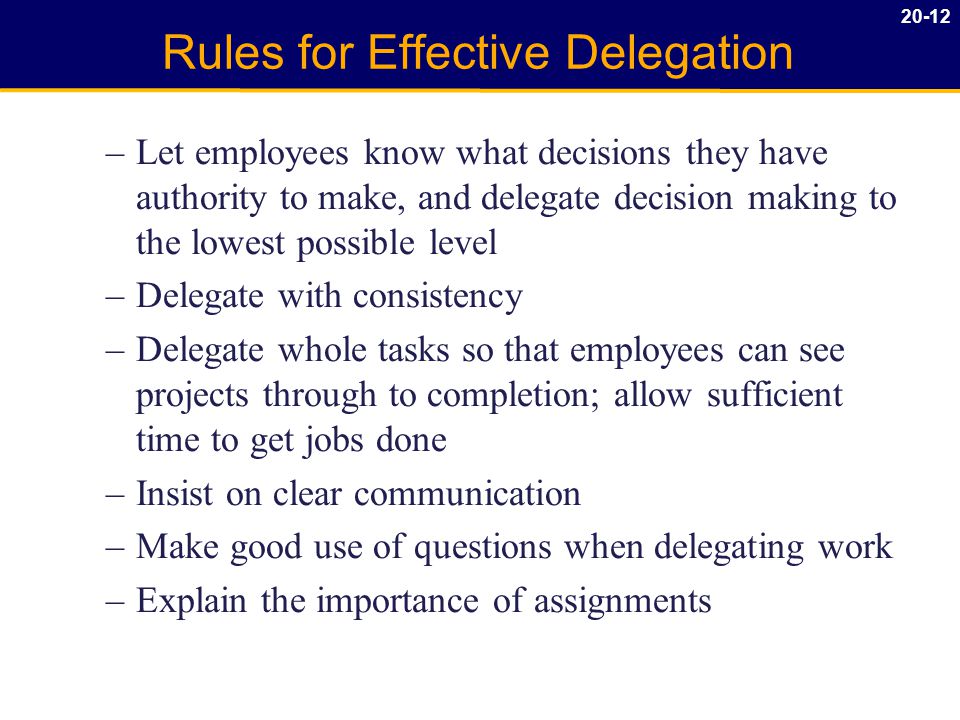 Rules of Delegation