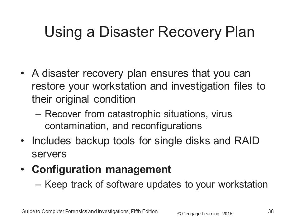 Using a Disaster Recovery Plan