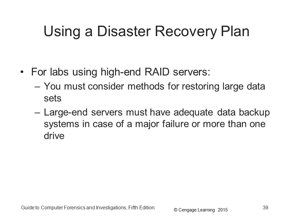 Using a Disaster Recovery Plan