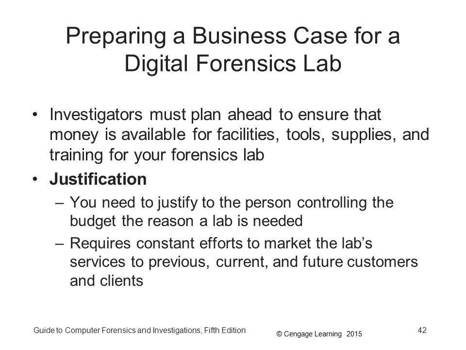 Preparing a Business Case for a Digital Forensics Lab