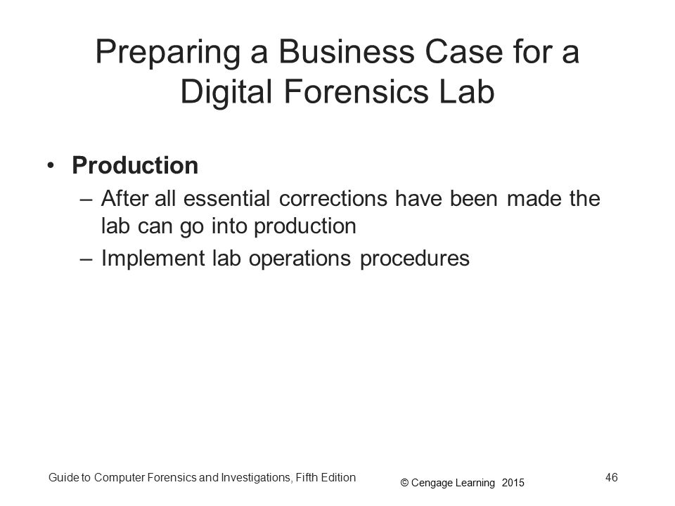Preparing a Business Case for a Digital Forensics Lab