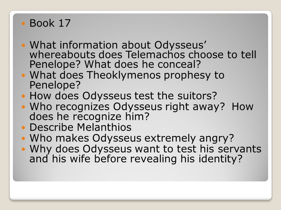 what does odysseus tell penelope about himself