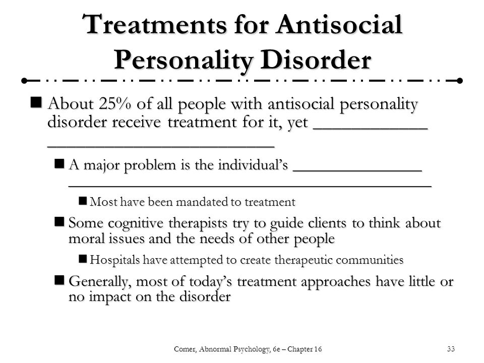 Treatments for Antisocial Personality Disorder