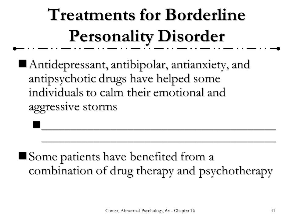 Treatments for Borderline Personality Disorder