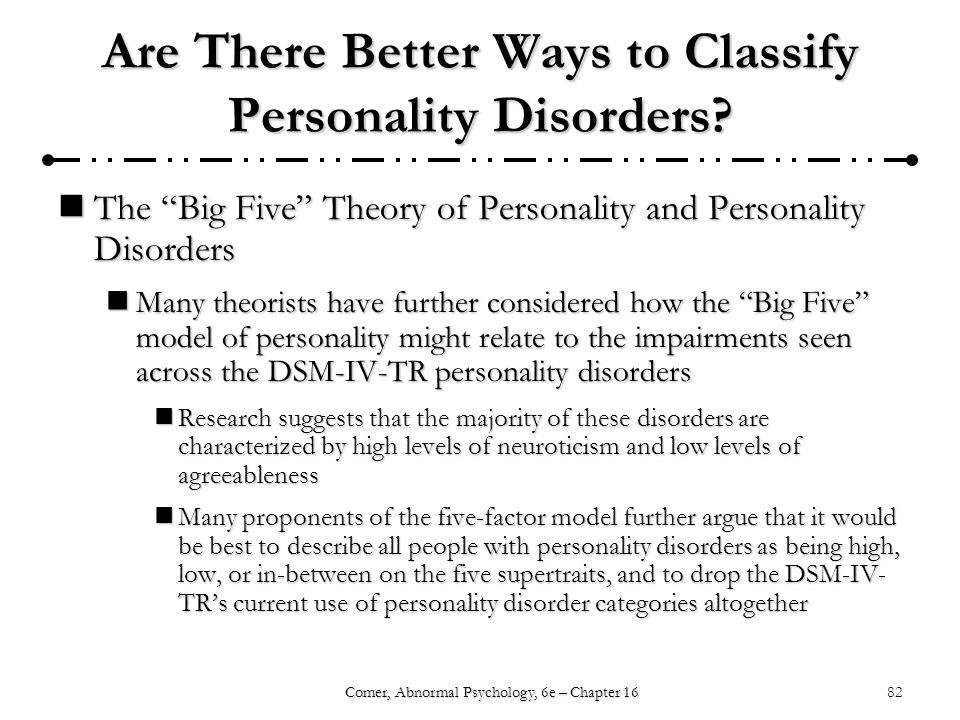 Are There Better Ways to Classify Personality Disorders
