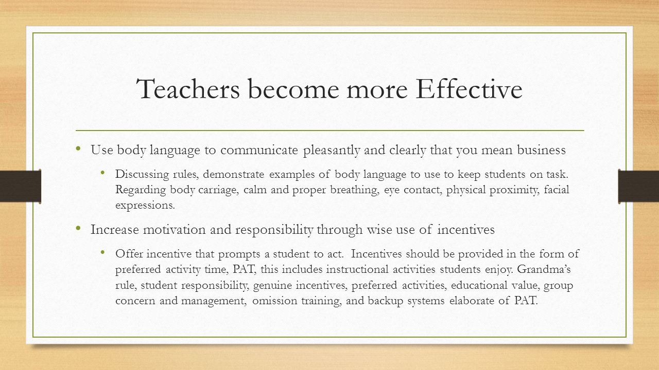Teachers become more Effective
