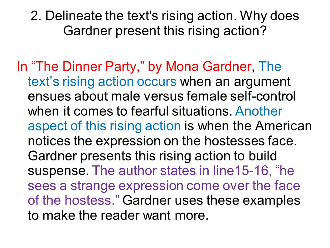 the dinner party by mona gardner analysis