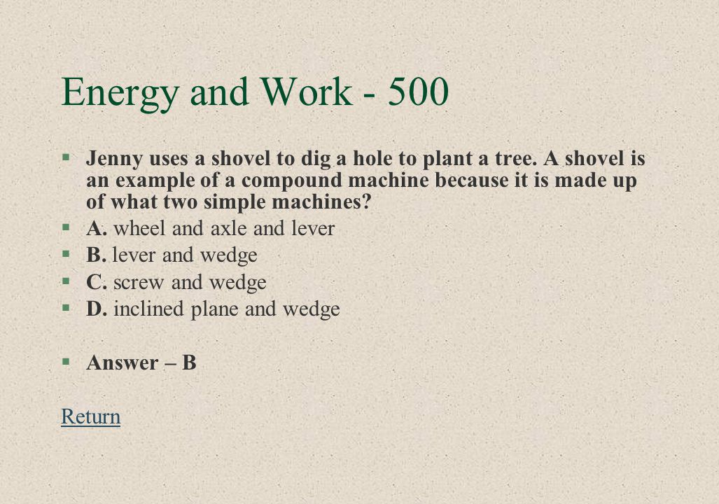 Energy and Work - 500