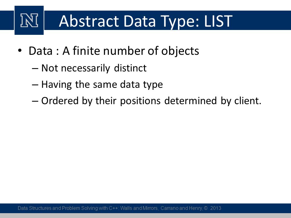 Cs Data Structures Chapter 8 Lists Mehmet H Gunes Ppt Video
